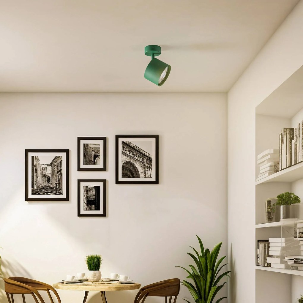 Argon Faretto da soffitto Chloe, orientabile, verde, metallo, GU10, 13,5 cm