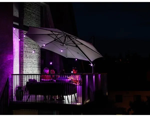 Immax NEO 07900L -LED RGB+CCT Dimmerabile catena 15xLED/1W/230V 15m Wi-Fi Tuya IP65+RC