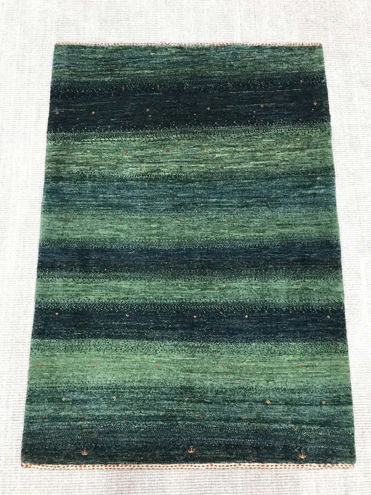 Loribaft Tappeto 130 x 90 Verde (Iran) Annodato A Mano