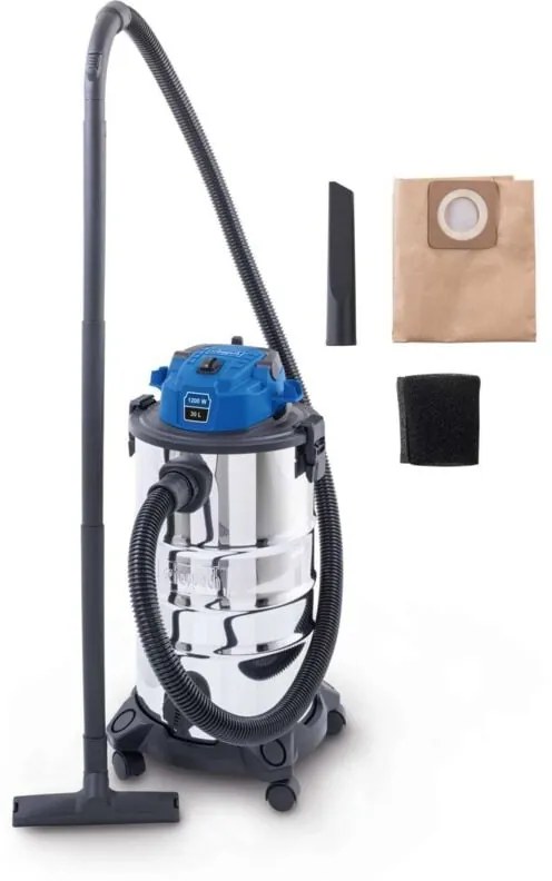 Aspirapolvere e aspiraliquidi bidone inox 1200w 30lt Scheppach vc30v2