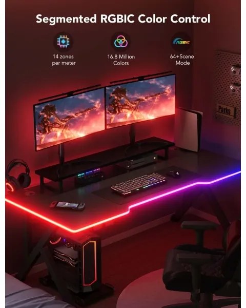 Govee - Neon LED tavolo retroilluminazione 3m RGBIC Wi-Fi