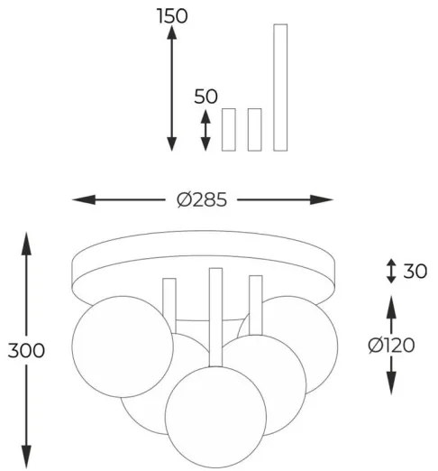 Zuma Line 5645 - Lampadario a plafone ALI 5xG9/40W/230V