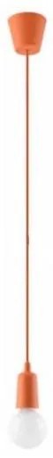 Lampadario su filo DIEGO 1xE27/60W/230V arancione