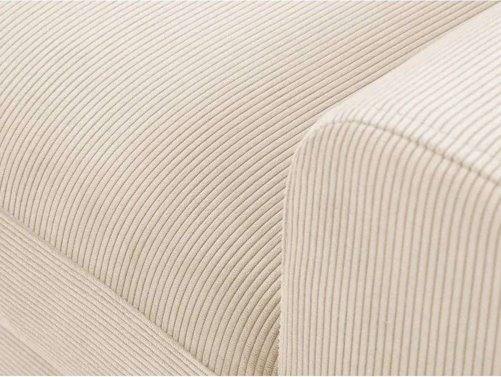 Divano angolare beige allungabile e con contenitore (con penisola a sinistra/con chaise lounge) con rivestimento in velluto a coste Kyoto – Cosmopolitan Design