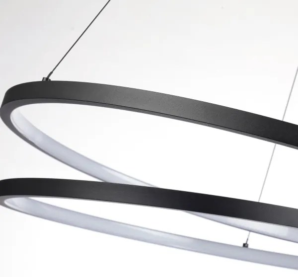 Brilagi-LED Lampadario dimmerabile sospeso su cavo TWISTER LED/75W/230V Ø 70 cm nero + telecomando