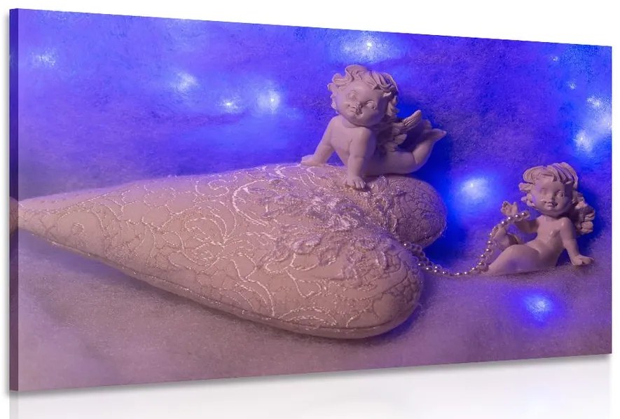 Quadro su tela – Angioletto con cuoricino