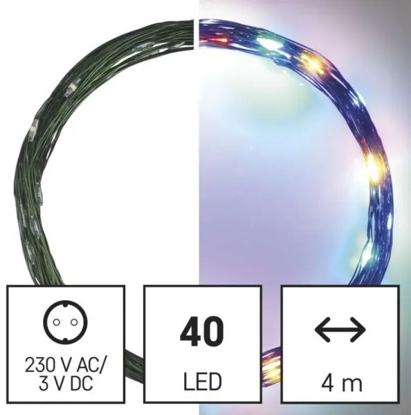 Catena LED da esterno natalizia 40xLED/9m IP44 multicolore
