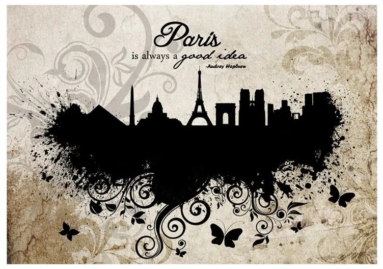 Fotomurale  Paris is always a good idea  vintage  Colore Crema, Dimensioni e Misure 150x105