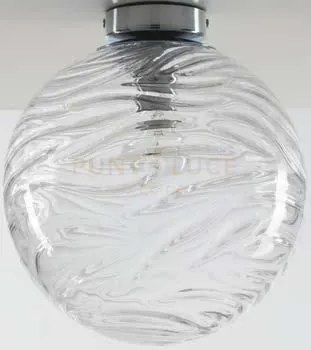 Plafoniera nereide trasparente 1 luce attacco e27 25x25cm in vetro ...