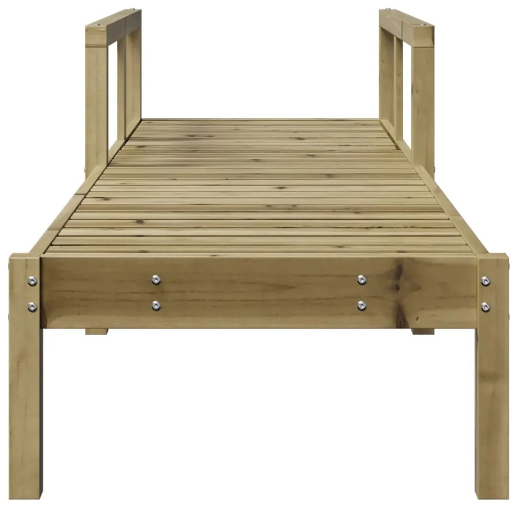 Lettino prendisole 199,5x62x55 cm in legno impregnato di pino