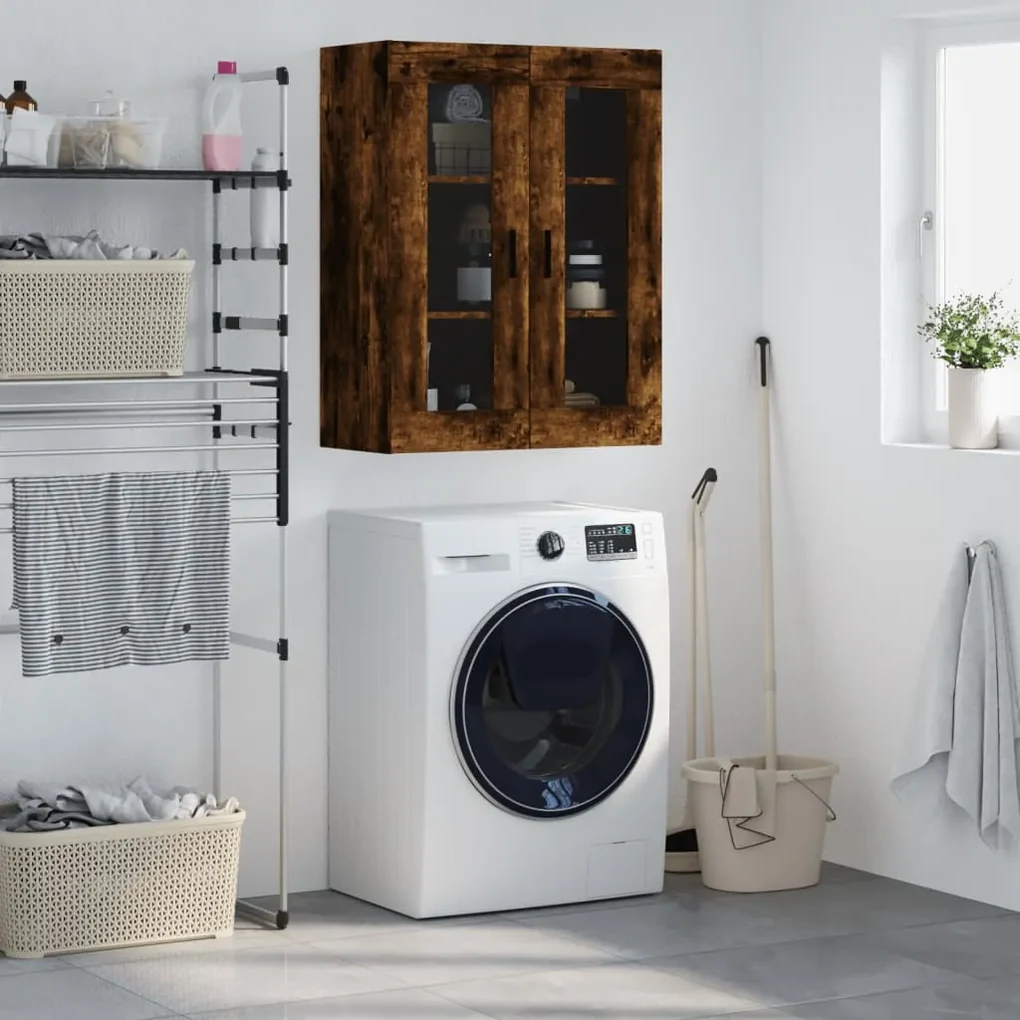 Mobile a parete rovere fumo 69,5x34x90 cm
