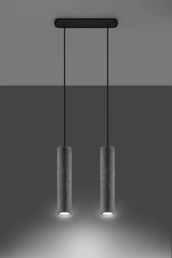 Lampada a sospensione in cemento, lunghezza 34 cm Fadre - Sollux