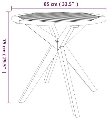 Tavolo Da Giardino 85x85x75 cm in Legno Massello di Acacia