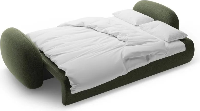 Divano verde allungabile/con contenitore con rivestimento in ciniglia 262 cm Tonale – Cosmopolitan Design