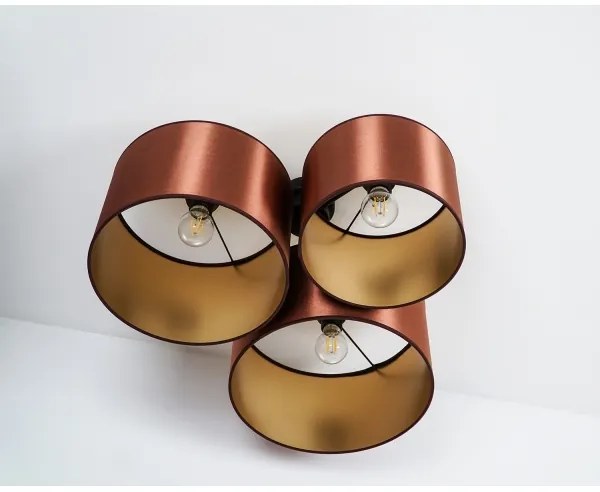 Duolla - Lampadario a plafone ROLLER TRIO SHINY 3xE27/15W/230V rame/oro