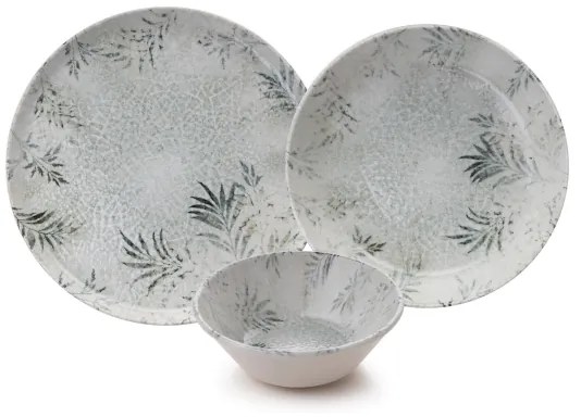 Set da pranzo 18 pezzi grigio/porcellana