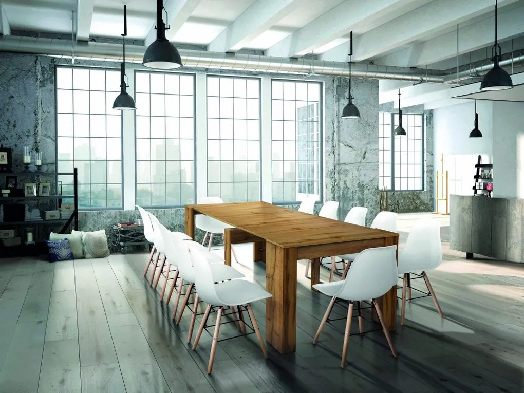 Consolle allungabile CALAFURIA in legno nobilitato rovere nodato 50&#215;90 cm &#8211; 230&#215;90 cm