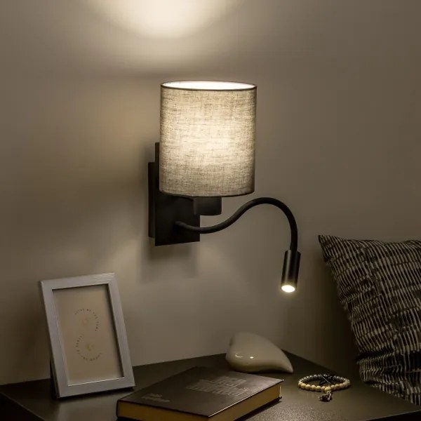 Brilagi - Applique a LED NUBILA 1xE27/25W/230V + LED/3W nero/antracite