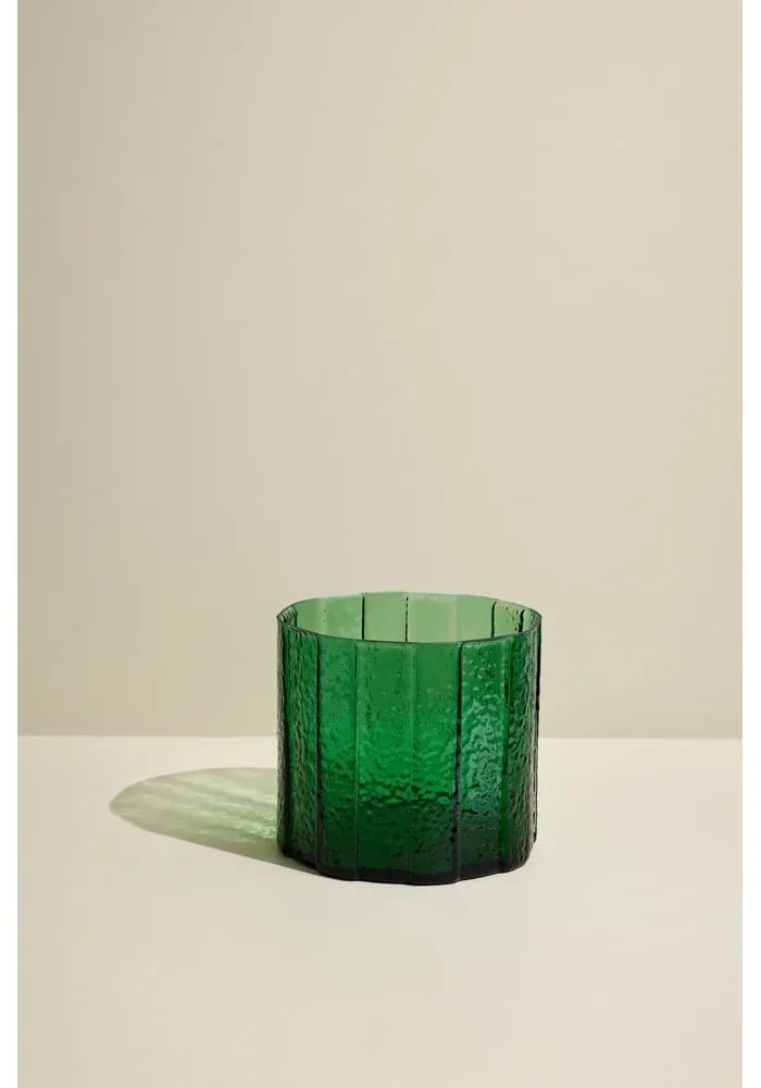 Vaso in vetro verde fatto a mano Emerald - Hübsch
