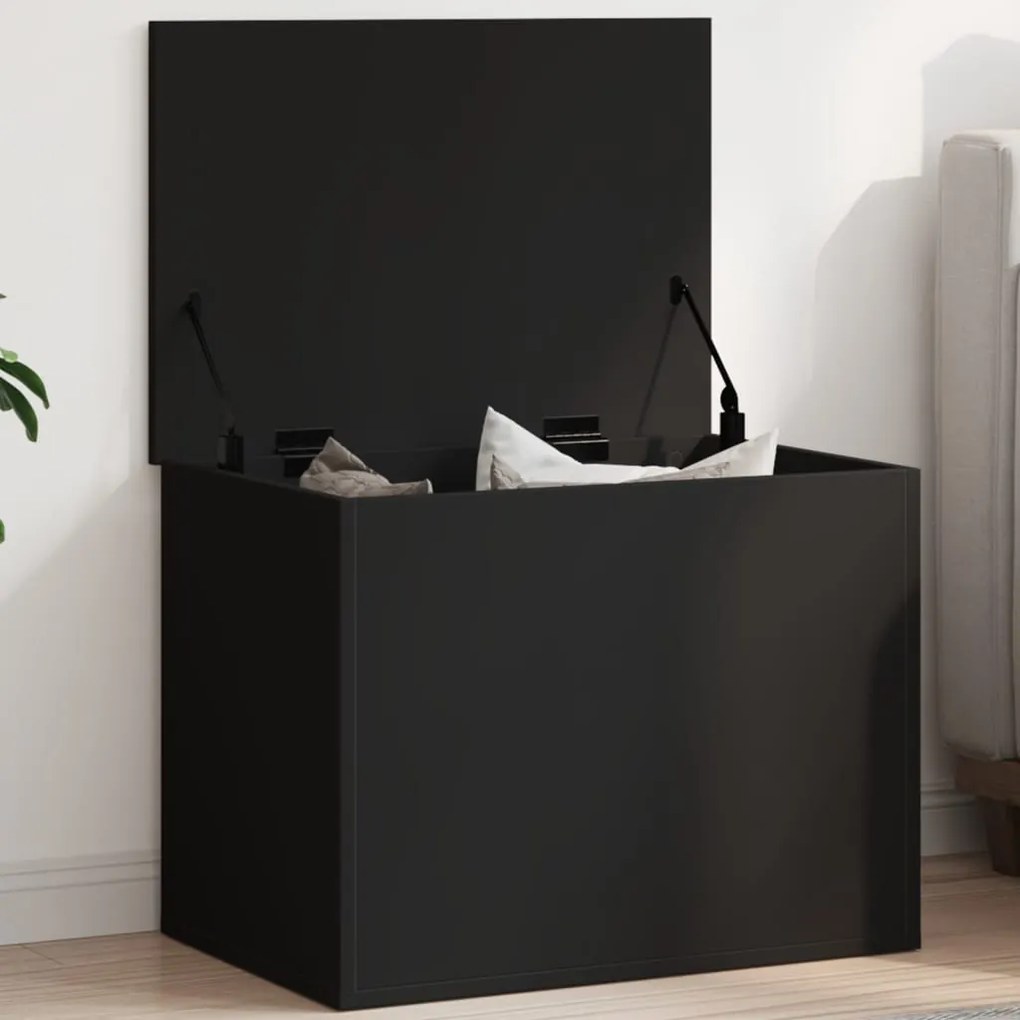 Contenitore Portaoggetti Nero 60x42x46 Cm Legno Multistrato /