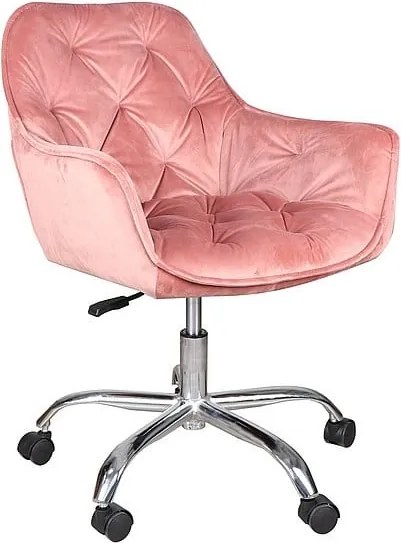 Sedia da ufficio imbottita Q-190 in rosa - L60 x H44 x 80h cm