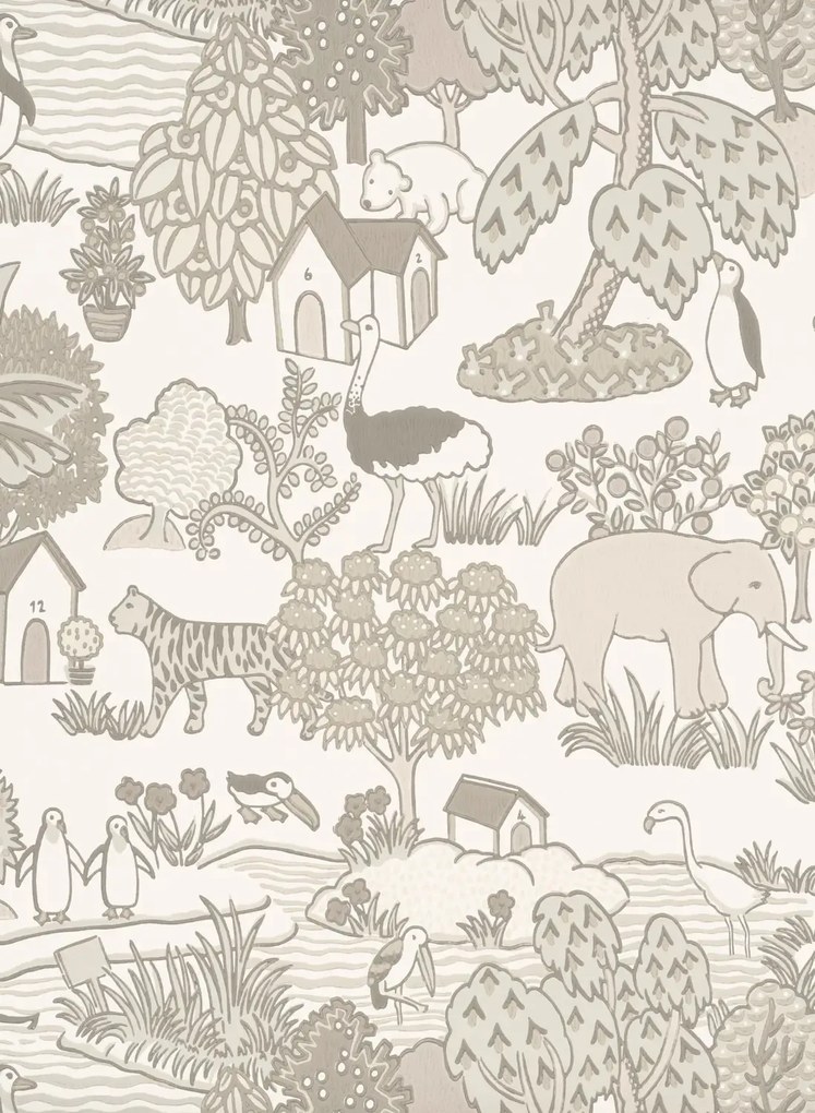 Little Greene Tapete Animal Kingdom - Portland Stone