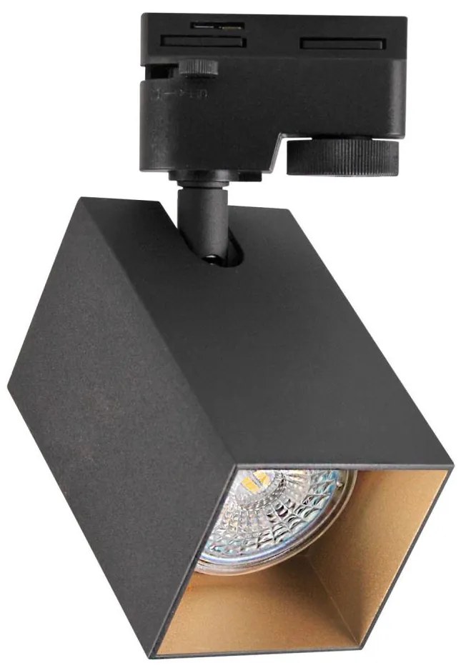 Faretto per sistema a binario SQUARE 1xGU10/10W/230V nero