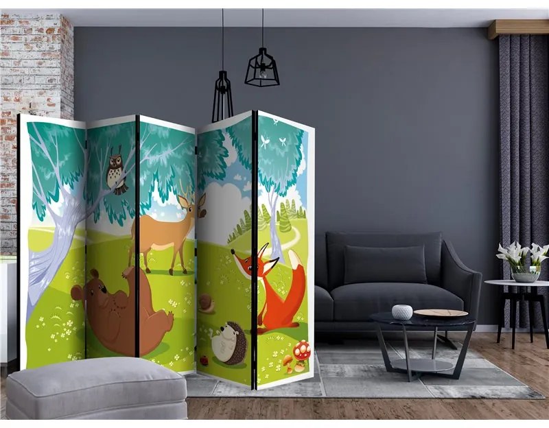 Paravento  Funny animals II [Room Dividers]  Colore ---, Dimensioni e Misure 225x172