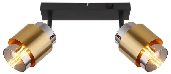 Globo 15560-2 - Faretto MILLEY 2xE27/40W/230V nero/ottone