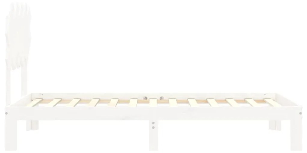 Giroletto con Testiera Bianco 100x200 cm in Legno Massello