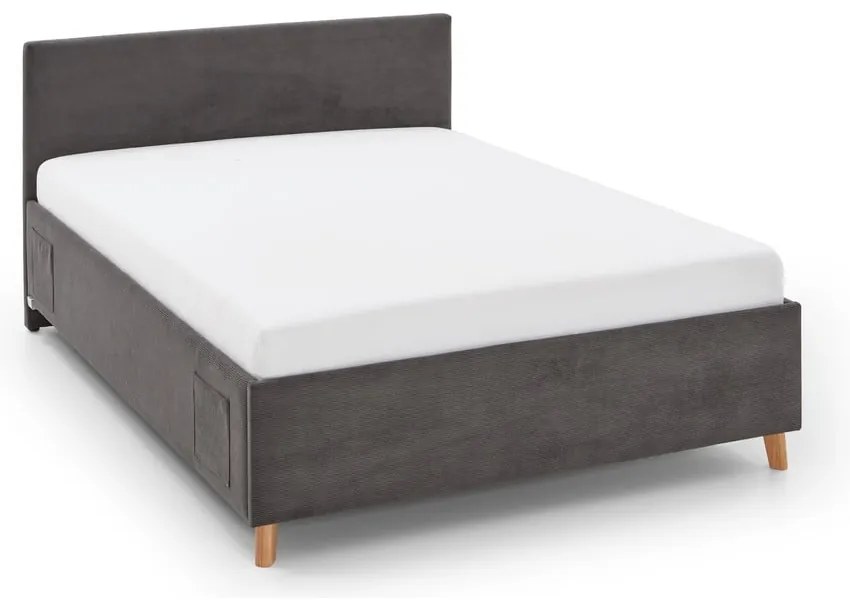 Letto da bambini color antracite imbottito con contenitore con rete inclusa 140x200 cm Cool – Meise Möbel
