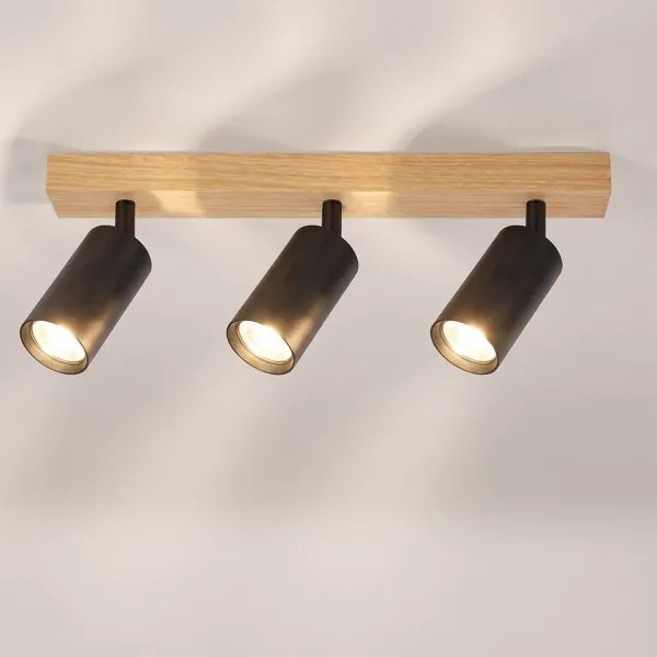 Brilagi - Faretto SELE 3xGU10/30W/230V nero/finitura rovere