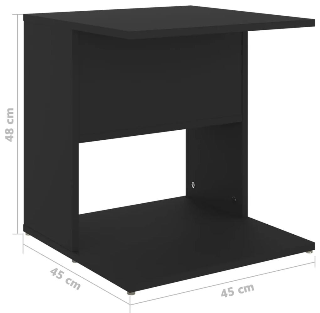 Tavolino Nero 45x45x48 cm in Legno Multistrato