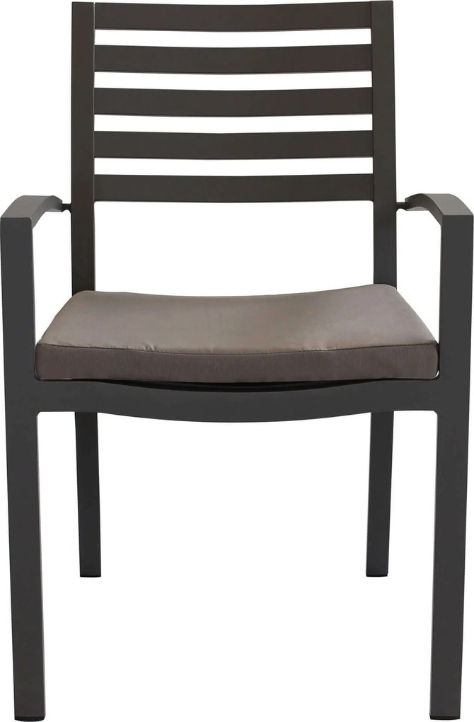 DEXTER - set tavolo in alluminio cm 200/300 x 100 x 74 h con 8 sedie e 2 poltrone Dexter