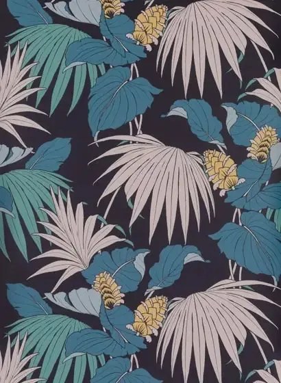 Osborne & Little Carta da parati Vernazza - Midnight/ Petrol/ Teal/ Blush