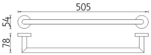 NIMCO UN 13046A-26 - Appendiabiti da parete UNIX 51 cm cromo lucido