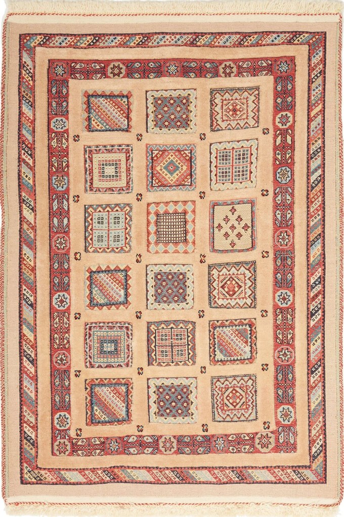 Tappeto persiano 90x120 Beige (Iran) Annodato A Mano