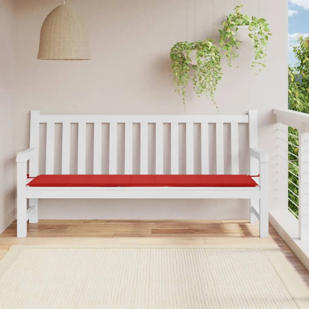 Cuscino Per Panca Rosso 200x50x3 Cm İn Tessuto Oxford /