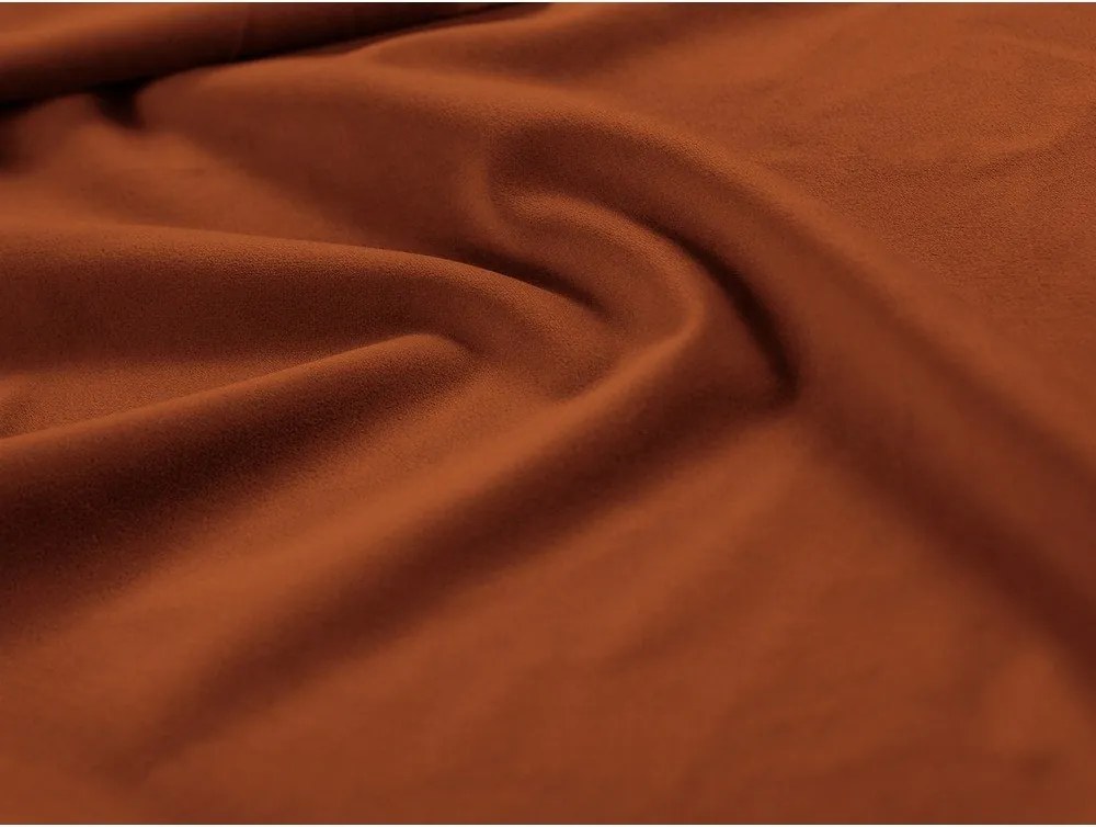 Divano angolare componibile color mattone con rivestimento in velluto Lupine – Micadoni