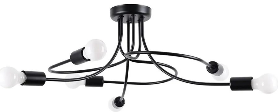 Sollux SL.1456 - Lampadario a sospensione con supporto rigido LEVAR 6xE27/15W/230V nero