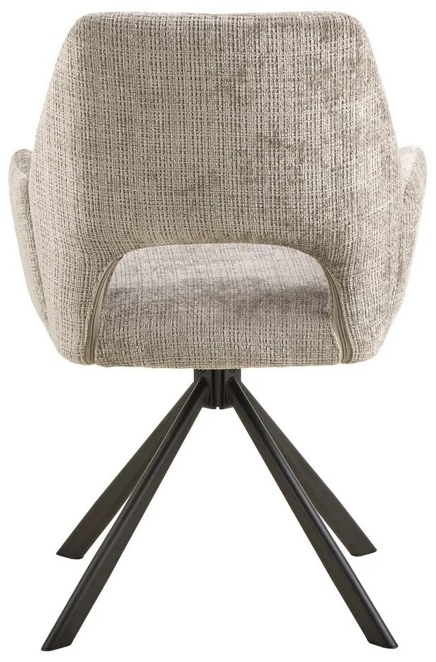 Sedia da pranzo grigio chiaro in imbottito con braccioli Graham – Actona