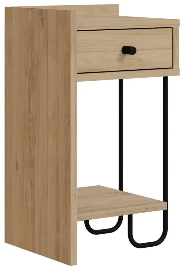 Comodino in rovere con ripiani in colore naturale Mercure - Marckeric