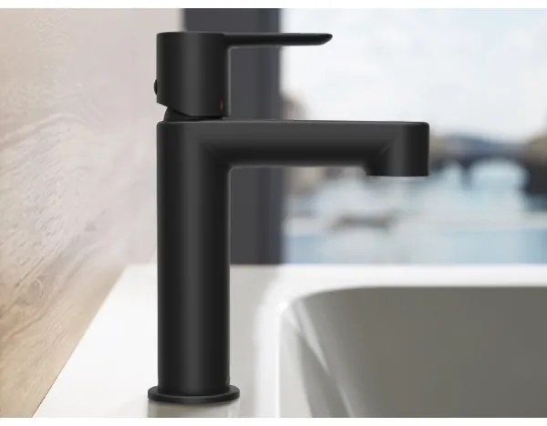Ravak X070181 - Miscelatore per lavabo PURI 19,1 cm nero
