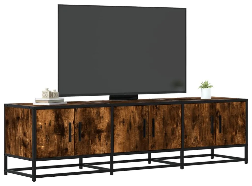 Mobile Tv Rovere Fumo 150x35x41 Cm İn Truciolato E Metallo /