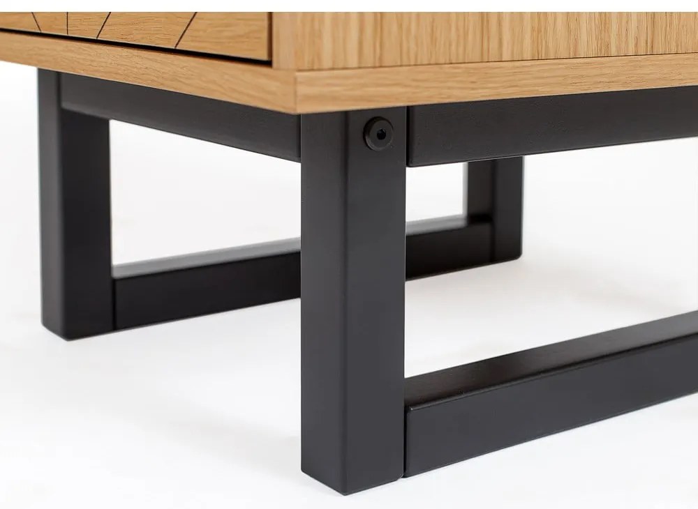 Cassettiera in rovere decorato, 40 x 123 cm Camden Herringbone - Woodman