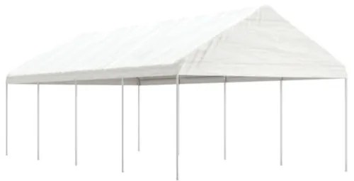 Gazebo con Tetto Bianco 8,92x4,08x3,22 m in Polietilene