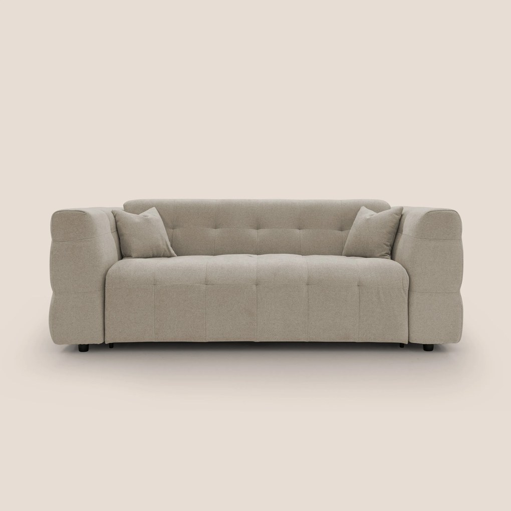 Tender Divano letto matrimoniale dal design innovativo in tessuto bouclet impermeabile T07 beige