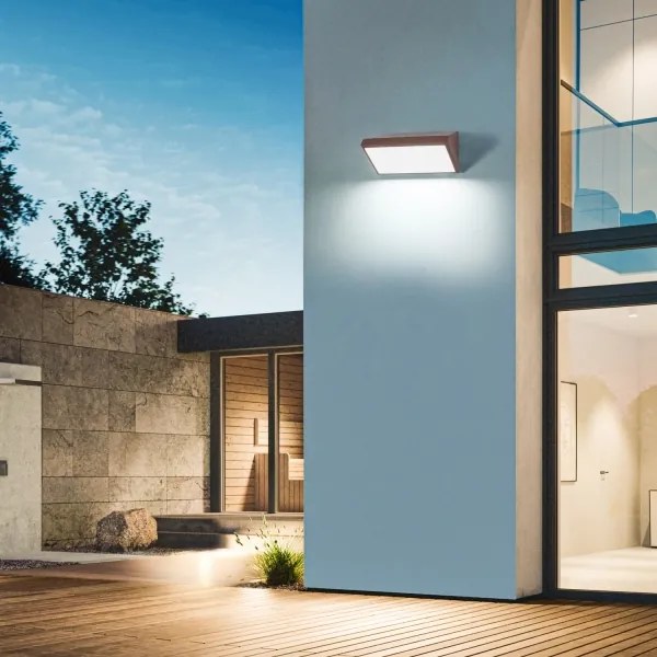 Brilagi - LED RGBW Applique da esterno TRIANGLE 1xE27/9W/230V marrone IP65