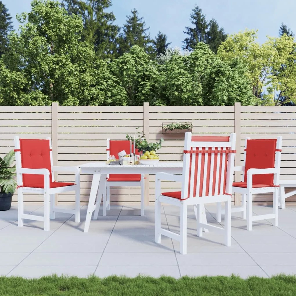 Cuscini Per Sedia Da Giardino 4 Pz Rossi 100x50x7 Cm İn Tessuto /