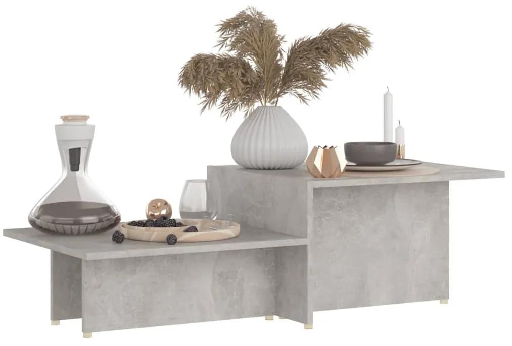 Tavolino salotto grigio cemento 111,5x50x33cm legno multistrato